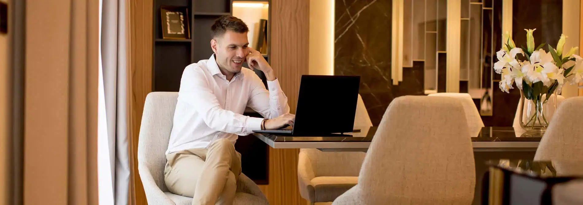 Man working on laptop